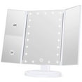thumbnail image 1 of Makeup 21 Led Vanity Mirror with Lights, 1x 2x 3x Magnification, Touch Screen Switch, 180 Degree Rotation, Dual Power Supply, Portable Trifold Makeup Mirror, 1 of 6