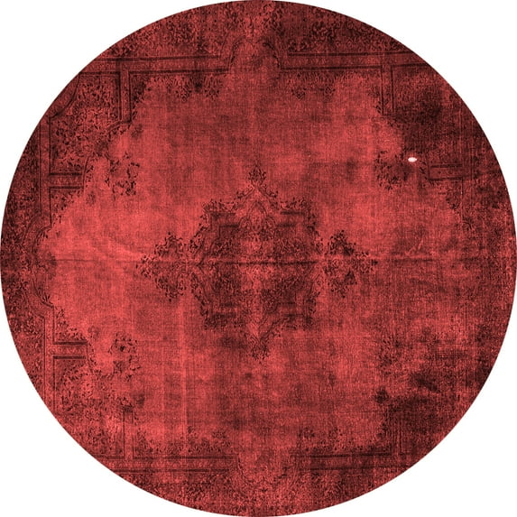 Ahgly Company Indoor Round Persian Red Bohemian Area Rugs, 3' Round