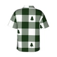 thumbnail image 3 of Balery Green White Lumberjack Plaid Print Men's Hawaiian Shirts Short Sleeve Beach Shirt Relaxed Fit Vacation Button Down Shirts-XX-Large, 3 of 9