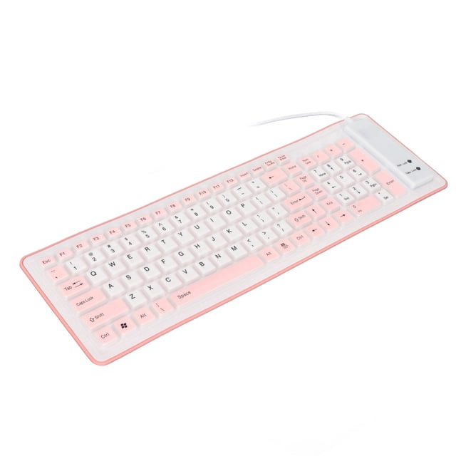 Waterproof Foldable Silicone Keyboard, USB Wired 103 Keys Rollup Keyboard with Plug and Play, for PC Laptop