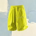thumbnail image 2 of LiuXxxx Casual Athletic Shorts with Multiple Pockets Loose Fit Comfortable Outdoor Sports Beach Walking Shorts Yellow L, 2 of 4