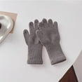 thumbnail image 2 of QIUOMBBP Soft Knit Winter Gloves for Kids Cozy Full Finger Cold Weather Thermal Glove Gray, 2 of 5