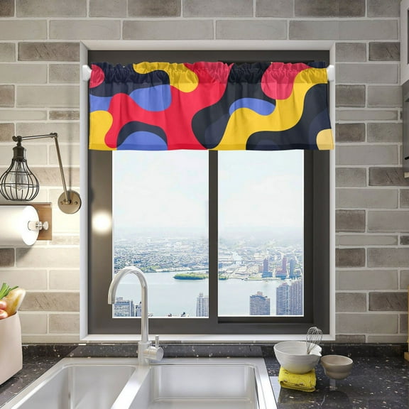 Camouflage Pattern Curtain Valances for Windows Kitchen Living Room Valances 54" W x 18" L