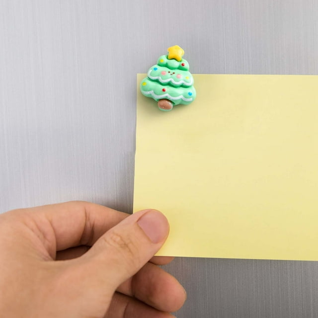 Aimant de Réfrigérateur de Noël / Père Noël et Sapin de Noël 3D / Déco des Fêtes Bricolage / Aimant en Résine Réutilisable - 3x3 cm