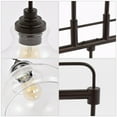 thumbnail image 5 of JONATHAN Y Marlowe 32.5" 3-Light Farmhouse Industrial Iron/Glass Linear LED Pendant, Oil Rubbed Bronze/Clear, 5 of 11