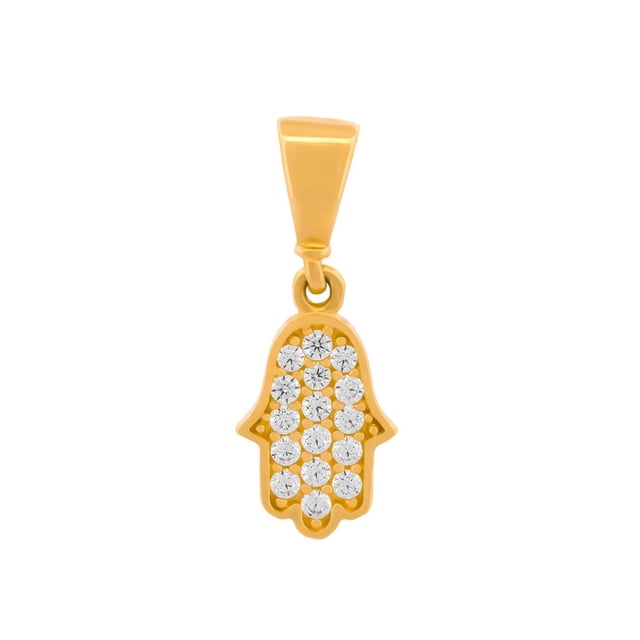 Dije Mano De Fatima Chico Casa del Anillo Oro Sólido 14k amarillo 00