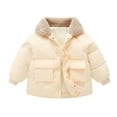 thumbnail image 2 of Esaierr Boys Girls Winter Thicken Jackets Coats for Kids Toddler,Baby Fleece Warm Cotton Outerwear 1-6Y lapel Short Snow Jacket, 2 of 7