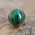 thumbnail image 4 of Natural Malachite Ring, 925 Silver Ring,Gemstone Ring, Men's Signet Ring,Ottoman Style Ring, Statement Ring, Personalized gift,Finger Ring, 4 of 4