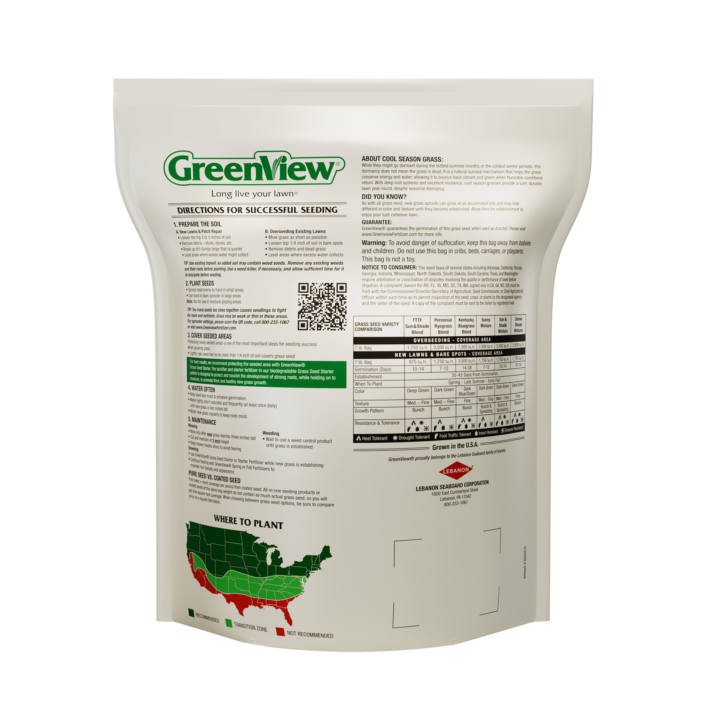 GreenView Pure Grass Seed Kentucky Bluegrass Blend, 7 lb. Bag – Covers up to 7,000 sq. ft.