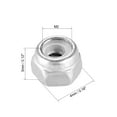 thumbnail image 2 of Unique Bargains M2x0.4mm Hex Lock Nuts Stainless Steel Nylon Insert Self-Lock nuts, 20Pcs Silver, 2 of 5