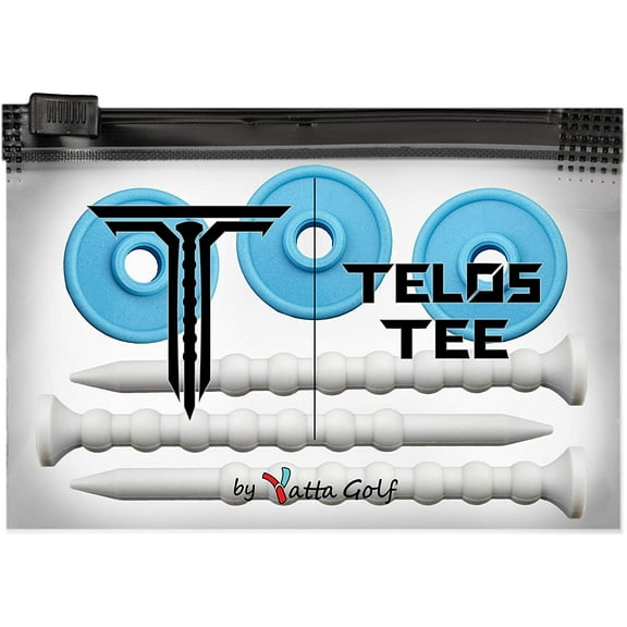 YATTA GOLF Telos Premium Golf Tees – Adjustable Golf Tees – Tee Off with Greater Consistency & Shoot Better Scores - Unbreakable Golf Tees – Lasts The Average Golfer A Season 2 Pack, Ice Blue