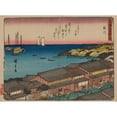 thumbnail image 2 of Andō Hiroshige 24x19 Gold Ornate Framed and Double Matted Museum Art Print Titled - Tokaido Gojusantsugi, Pl.02 (1868-1912), 2 of 4