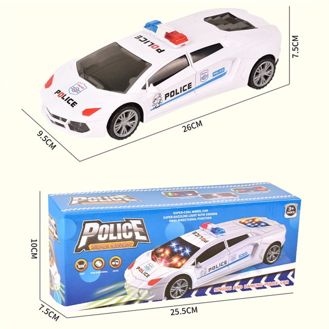 Coche de policía NikouMX con apertura de puerta para niños juguetes modernos giratorios