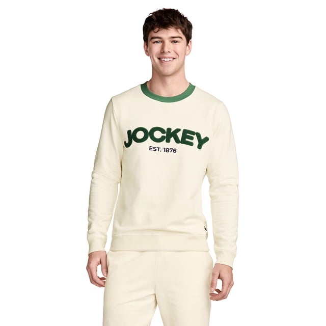 Jockey Chandail Molletonné à Col Ras du Cou pour Hommes en Mélange de Coton Léger