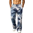 thumbnail image 3 of Open Bottom Sweatpants for Men Camo Print Baggy Joggers Elastic Waist Casual Athletic Pants with Pockets, 3 of 6