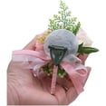 thumbnail image 3 of 2 Pack Flower Wrist Corsage Boutonniere Set,3" Artificial Rose and Carnation Handmade Silk Flower for Wedding Flowers Accessories Prom Suit Decor (Red), 3 of 4