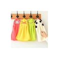 thumbnail image 1 of Kids towel microfiber animal shaped towel set 4-pack kitchen bathroom absorbent 36cm x 26cm yellow pink green white., 1 of 5