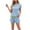 Light Blue, variant on Fmbrln Womens Summer Casual 2 Piece Sets Fashion Color Block Crew Neck Short Sleeve Tops and Drawstring Elastic Waist Shorts with Pockets Sets Comfy Lounge Outfits Pink XL
