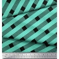 thumbnail image 3 of Soimoi Green Georgette Viscose Fabric Diagonal Stripe Fabric Prints By Yard 42 Inch Wide, 3 of 3