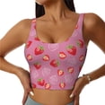 thumbnail image 2 of Lsque Cute Strawberry Printed Women'S Sports Bra, Compression, Moisture Wicking, High-Impact Sports Bra For Women,Supportive sports bra-XX-Large, 2 of 9