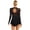 Black, variant on CHICTRY Womens Figure Ice Skating Dress Rhinestones Long Sleeve Ballet Lyrical Skirted Leotard