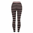 thumbnail image 5 of Elvqul Athletic Leggings Pants for Women Pink Workout Pants Striped High Waist Stretch Womens Leggings Casual, 5 of 9
