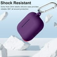 thumbnail image 3 of AirPods Pro 2nd/ 1st Gen Case Cover, Silicone Protective Charging Case Skin with Keychain Compatible with AirPods Pro 2 Case for Women Men, Wireless Charging, Front LED Visible, Purple, 3 of 5
