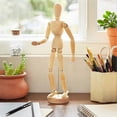 thumbnail image 3 of Model Ornaments Home Decoration Movable Joints Wooden Manikin for Table Shelf Bedside Table, 3 of 4