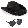 thumbnail image 1 of Sombrero de vaquero y gafas Funcredible Black para niñas y mujeres, 1 of 6