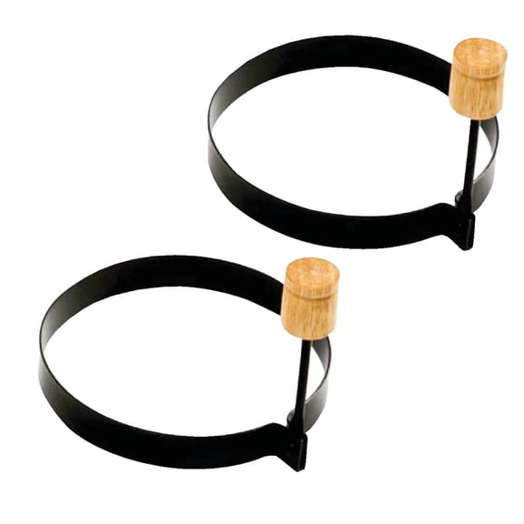 Norpro Nonstick Round Pancake Egg Rings, Set of 2,Black