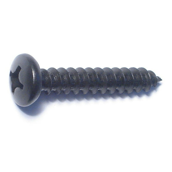 #14 x 1-1/2" Black Steel Phillips Pan Head Sheet Metal Screws (5 pcs.)
