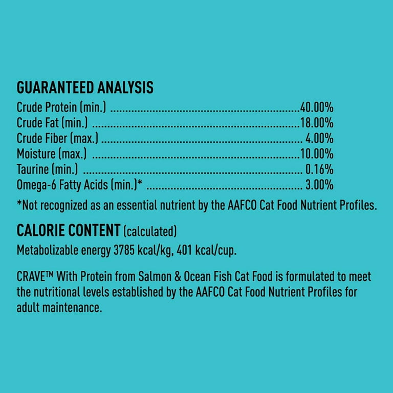 CRAVE Grain Free with Protein from Salmon Ocean Fish Dry Adult Cat Food 4 Pound Bag Walmart