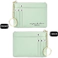 thumbnail image 3 of Slim RFID Blocking Card Holder Small Front Pocket Wallet Keychian Zipper Coin Purse Minimalist Card case wallet for Women, 3 of 7