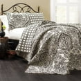 thumbnail image 1 of Lush Decor Ensemble de Literie Léger Réversible 3 Pcs Motif Imprimé Paisley Damas Aubree, Très Grand, Noir et Blanc, 1 of 5