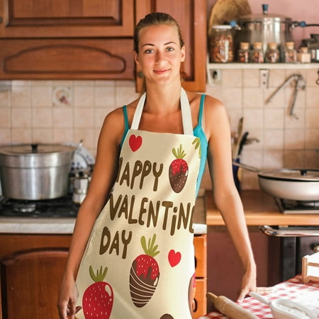 

Weloille 1Pcs Parent Adult the Family Kitchen Valentine s Day Print Linen Family Aprons