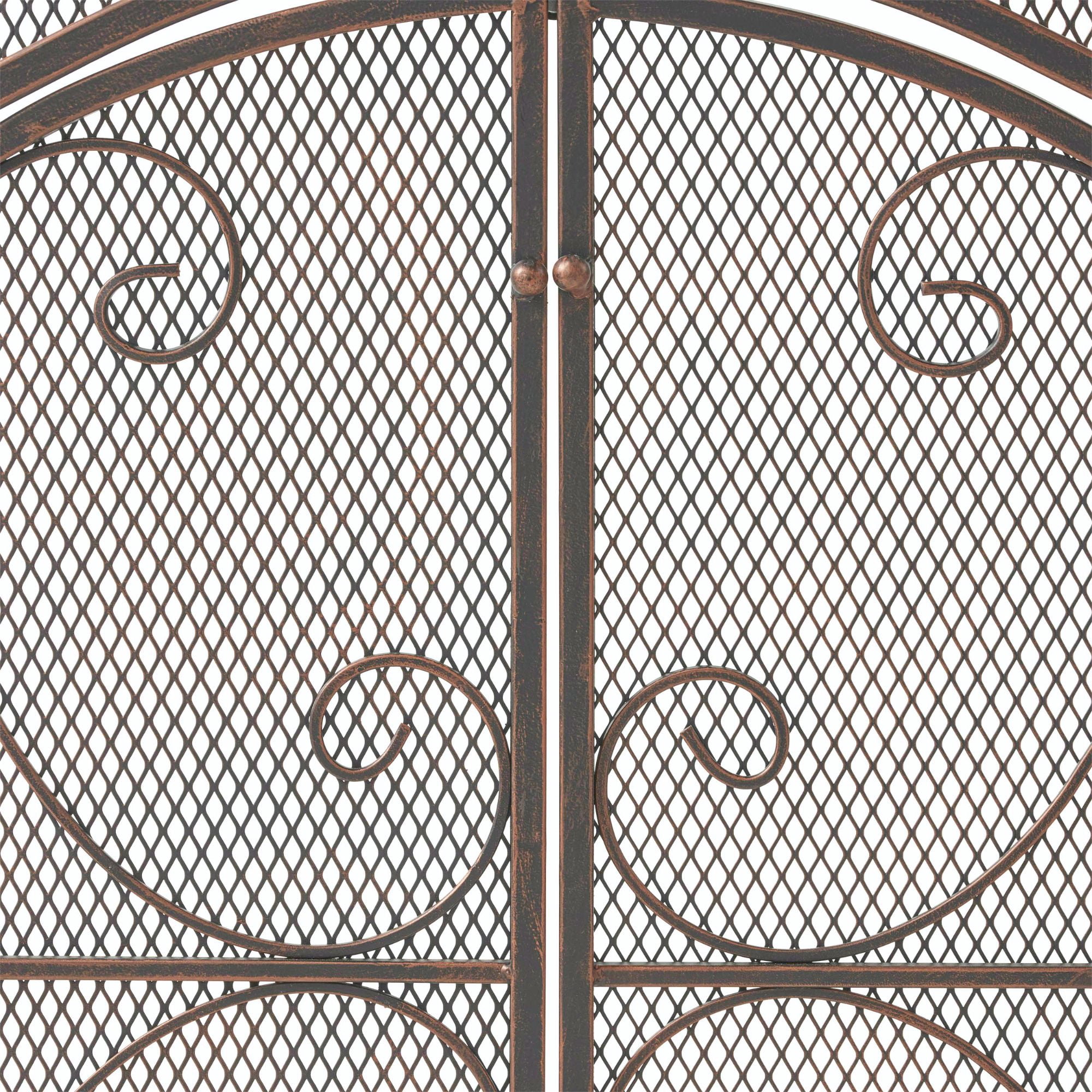 41" Black Contemporary Scrollwork Accent Fireplace Screen