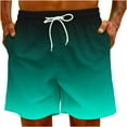 thumbnail image 6 of cllios Men's Swim Trunks Trendy Gradient Printed Summer Beach Shorts Big and Tall Elastic Waisted Drawstring Short Pants with Pockets, 6 of 8