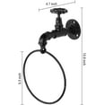 thumbnail image 3 of MyGift Black Rustic Metal Bathroom Hand Towel Ring with Wall-Mounted Industrial Faucet, 3 of 5