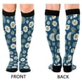 thumbnail image 4 of FORMRS Womens Knee High Socks Casual Long Thick Travel Daily Wear, 2 Pairs, Green Daisy Pattern, 4 of 6