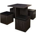 thumbnail image 2 of Simple Living Baxter 5-Piece Table Set with Storage Ottoman in Black/Grey, 2 of 4
