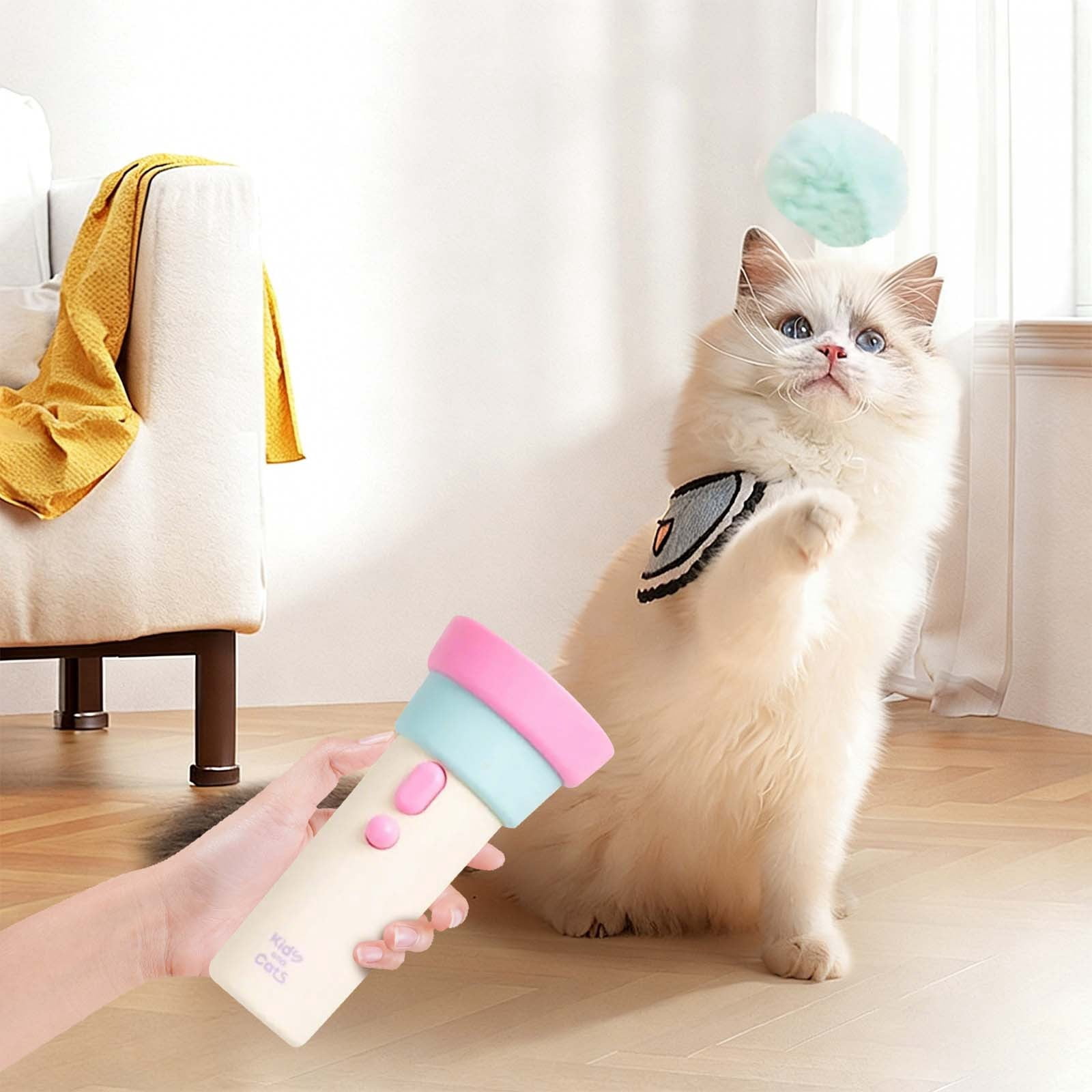 Loetky Automatic Flopping Fish Cat Toy with Teaser Wand, Interactive Electronic Kitten Toy for Play, Battery Operated Moving Toy (Batteries Not Included), Fun Exercise Toy for Indoor Pets