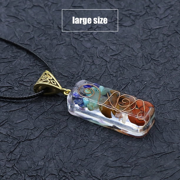Collar para mujer, joyería para mujer, joyería para mujer, collar de piedra triturada de colores, colgante de piedra natural envuelto en caucho de resina, colgante de piedra
