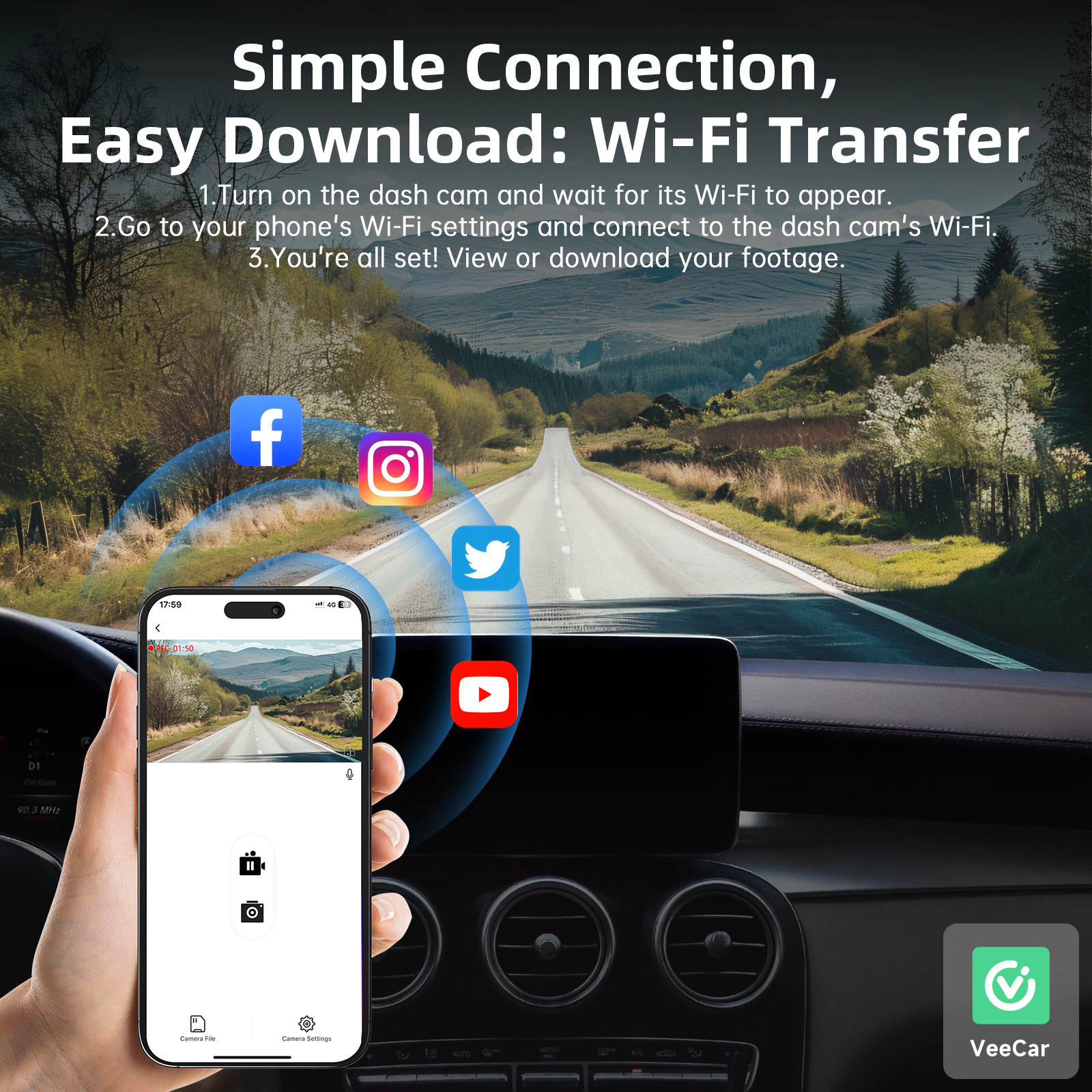 FFN 4K Dual Channel Dash Cam with GPS and WiFi photo 3