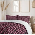thumbnail image 6 of Ambesonne Abstract Duvet Cover Sets, Tartan Inspired Pattern, 2-King, Pink Charcoal Grey, 6 of 7