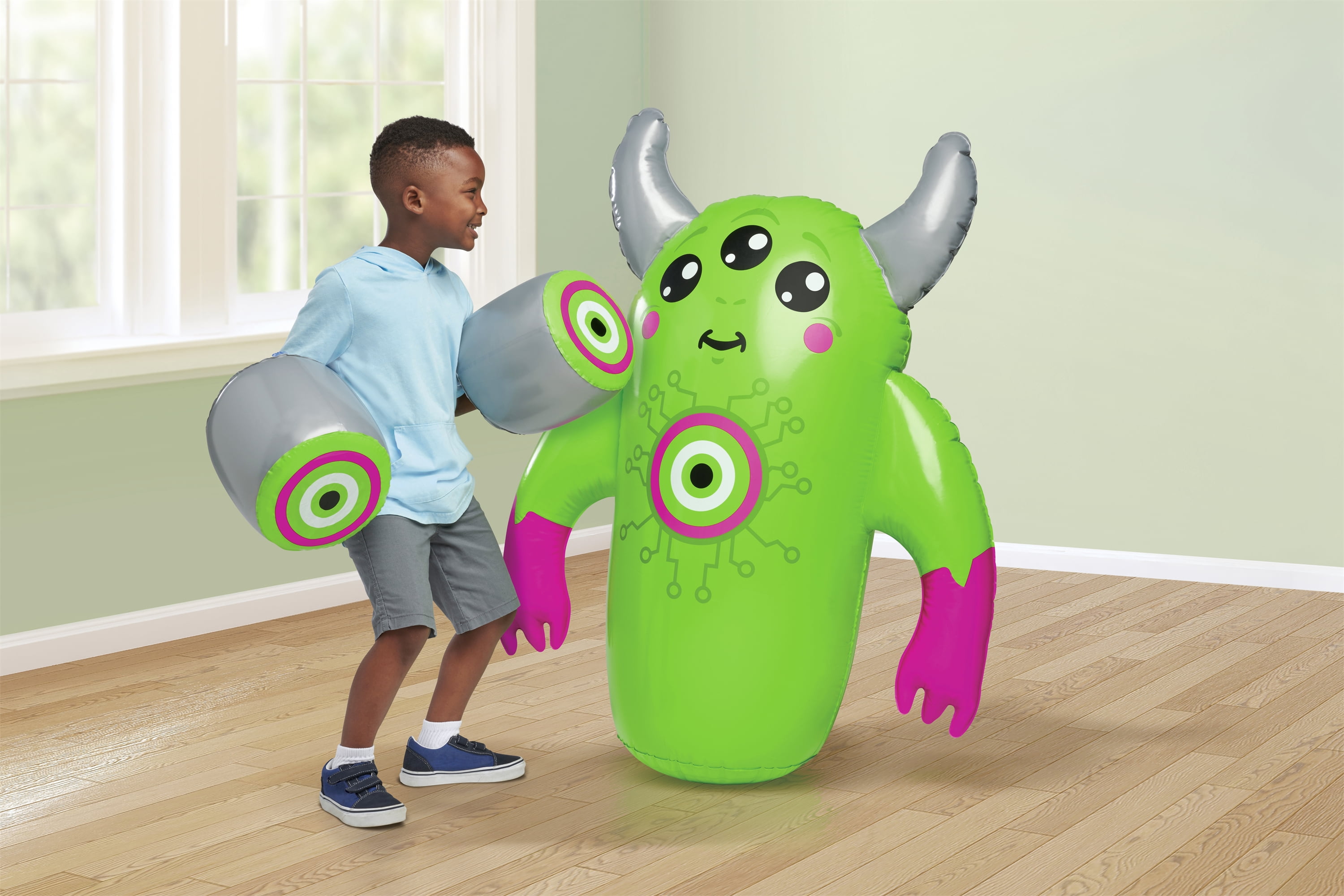 Play Day Kids Monster Inflatable Bop Bag with Boxing Gloves