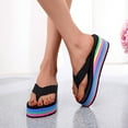 thumbnail image 5 of Fukaraa Women Rainbow Sole Flip Flops Platform Wedge Casual Outdoor Comfortable Non Slip Sandals, 5 of 9