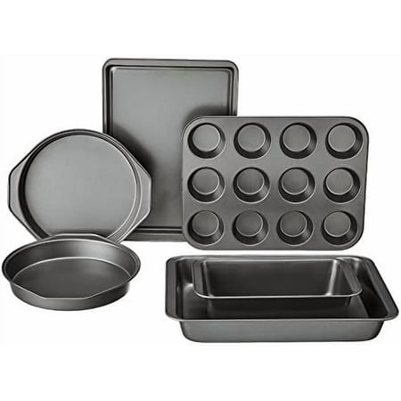 6 Piece Nonstick, Carbon Steel Oven Safe Bakeware Set with Cake, Muffin, Cookie, and Loaf Pans, 6 Piece, 16.25 x 11.75 x 6.25 inches