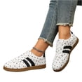 thumbnail image 5 of Polka Dot Sneakers Women Lace Up Flat Sneakers Low Profile Round Toe Dotted Sneaker Ladies Casual Dressy Sporty Shoes Daily Walking Soft Comfy Outdoor Footwear, 41, 5 of 5