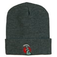 thumbnail image 5 of Halloween Grim Reaper Embroidered Long Knitted Beanie - Dark Grey OSFM, 5 of 5