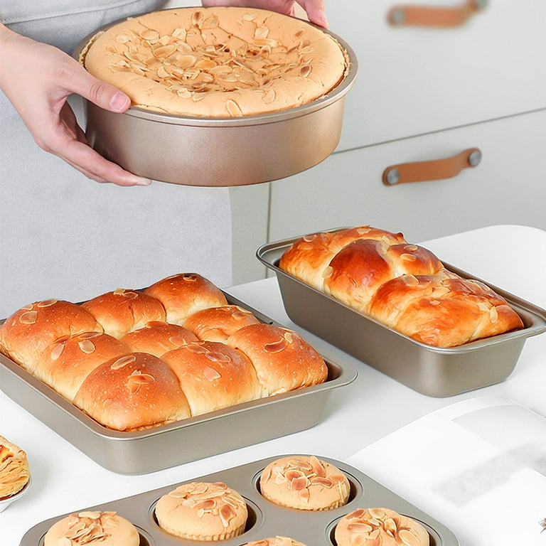 Baking Pans Nonstick Set, Bakeware Sets With Round/square Cake Pan, Muffin  Pan, Loaf Pan, Roast Pan, Baking Sheets For Oven Nonstick, Kitchen Cookware  Sets Baking Supplies - Temu